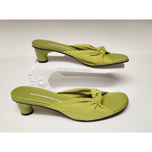 Donald J Pliner Green Mesh Elastic Slide Sandal Shoes 8.5M - Picture 1 of 10